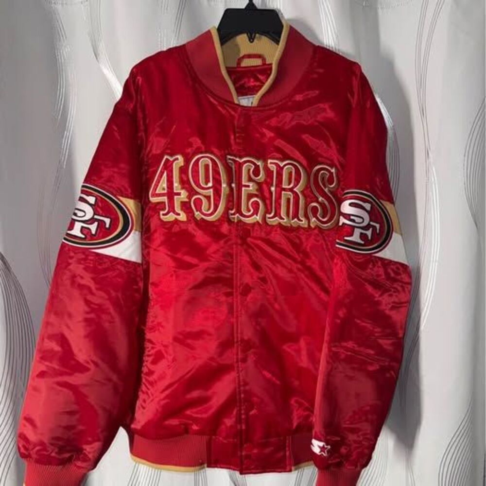 Starter San Francisco 49ers Satin Bomber Jacket